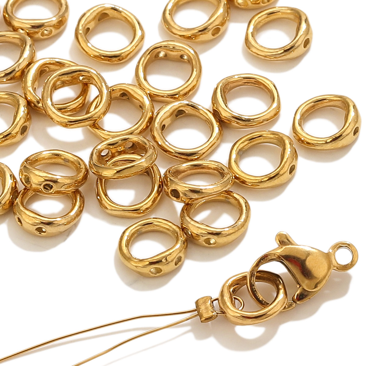 Jewelry Making Bead - ตัวเชื่อมปลายสายสแตนเลส 20 ชิ้น สำหรับงานประดิษฐ์เครื่องประดับ สร้อยข้อมือ สร้อยคอ