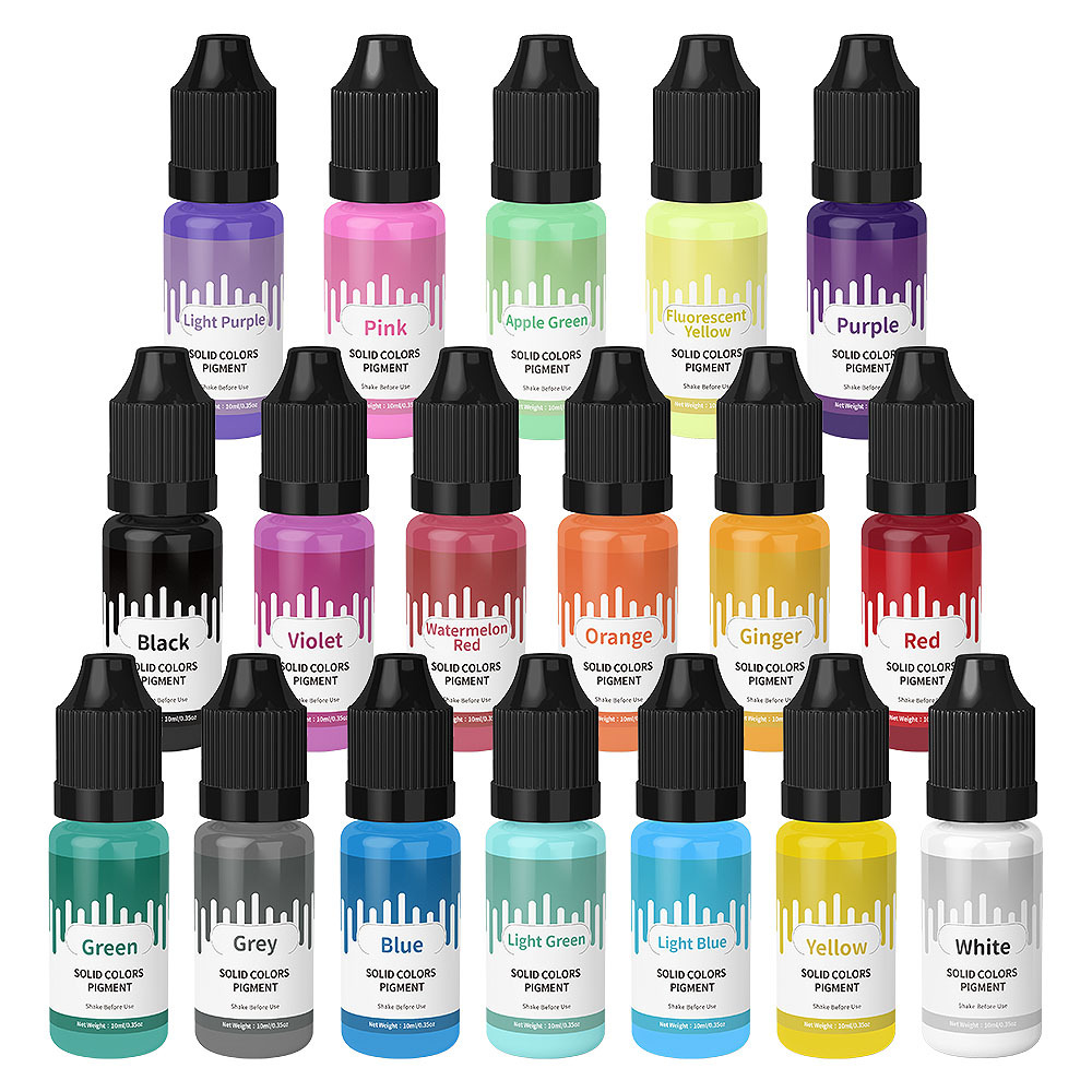 Jewelry Making Education - 18 สี 10ml Macaron สีพาสเทลสีเรซิ่นเม็ดสีผิวมันของเหลวย้อม DIY