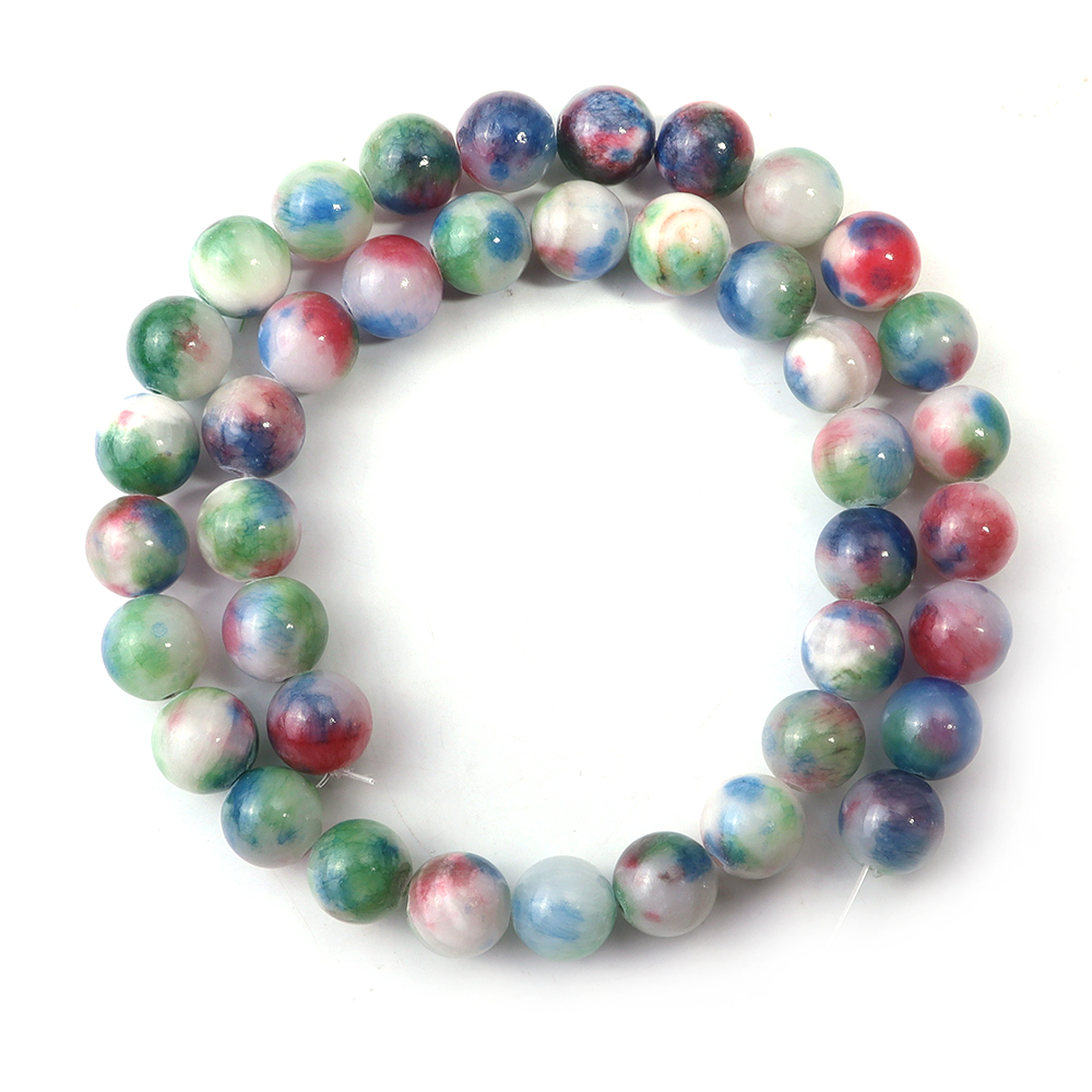 Jewelry Making Gemstones - ลูกปัดหยกเปอร์เซียขนาด 4-12 มม. 1 เส้น ลูกปัดหินธรรมชาติ