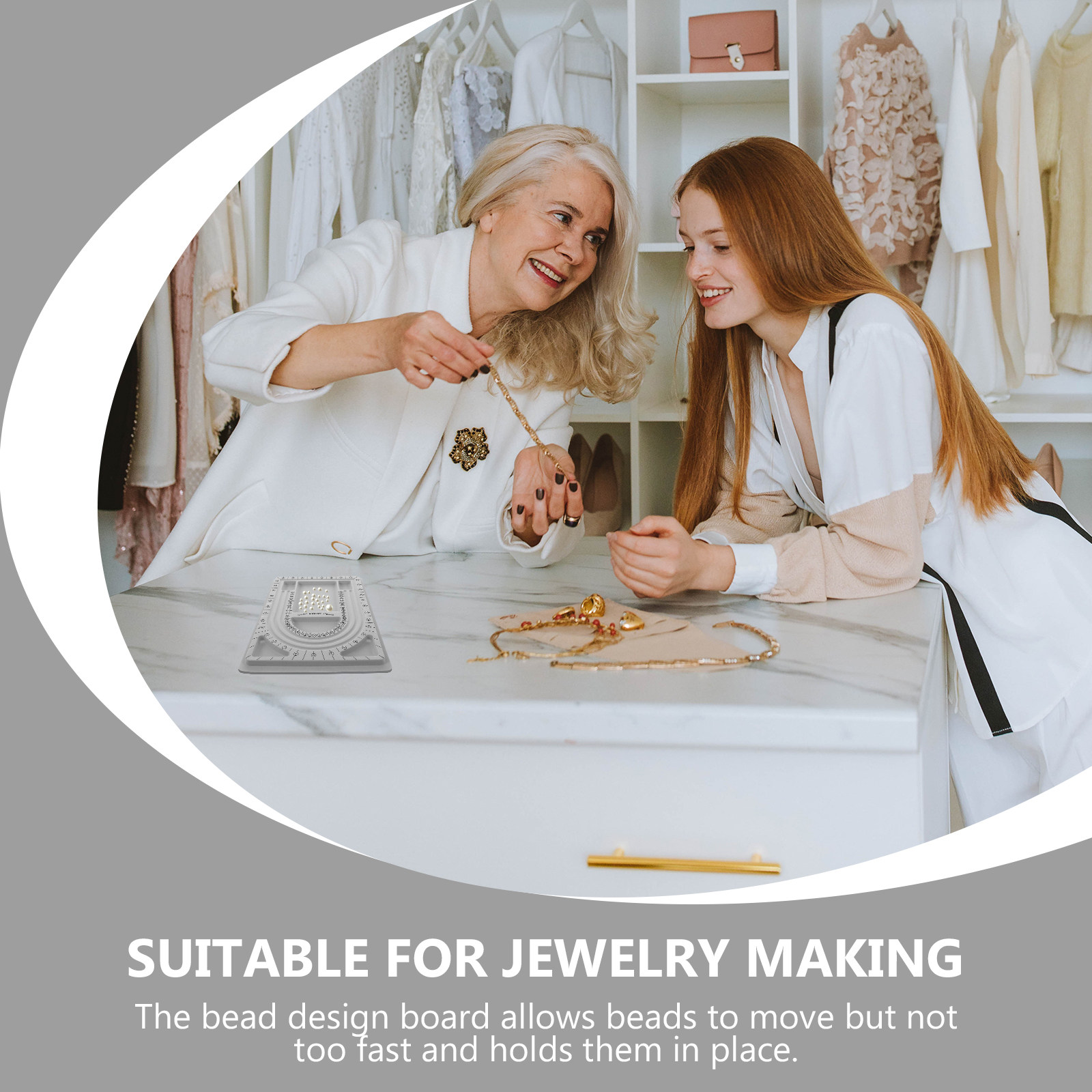 Jewelry Making Bead - แผ่นออกแบบลูกปัด 2 ชิ้น แผ่นออกแบบสร้อยคอ อุปกรณ์ DIY
