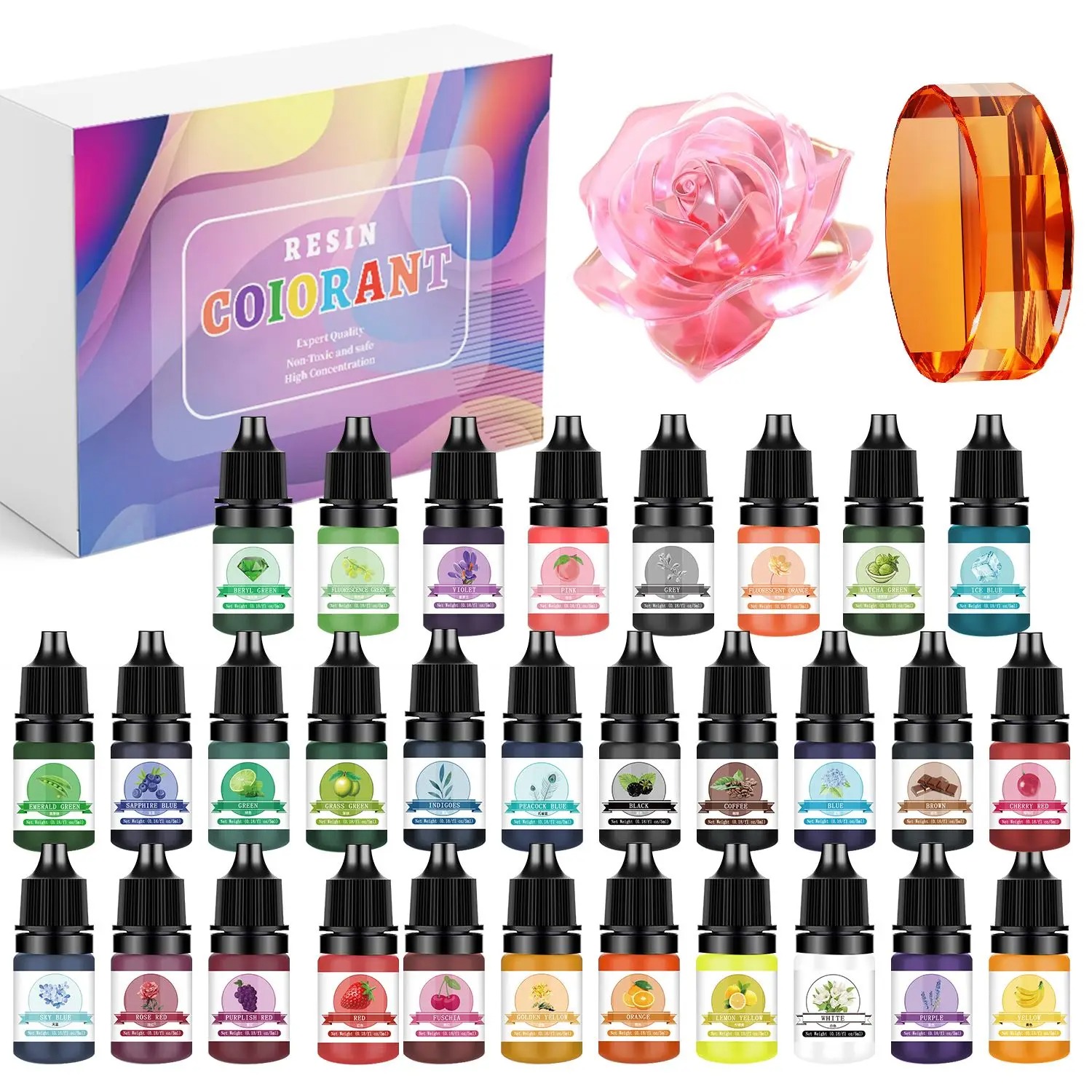 Jewelry Making Uv Resin Kit - ชุดสีเรซิ่นอีพ็อกซี่ 30 สี ขนาด 5 มล.