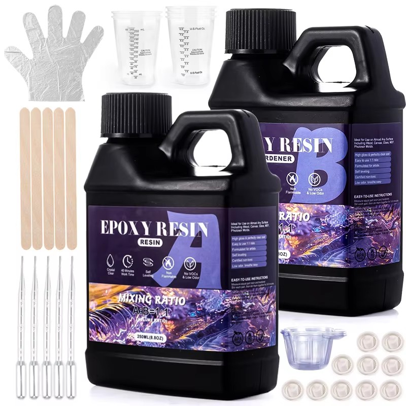 Jewelry Making Uv Resin Kit - ผสมง่าย 1:1 ชุดเรซินอีพ็อกซี่คริสตัลใส-ไม่สีเหลืองไม่มีฟอง Self Leveling Casting