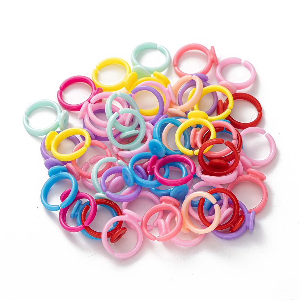 Jewelry Making For 5 Year Old - 100 ชิ้นพลาสติกใสแหวนปรับฐานสําหรับเด็กทารกขนาดเล็กเด็ก 9 มิลลิเมตร Blank Finger
