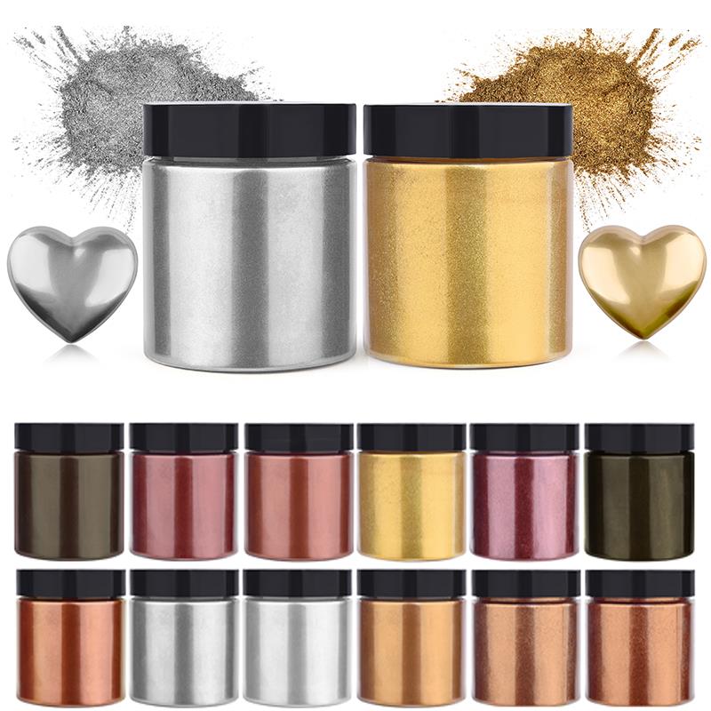 Jewelry Making Uv Resin Kit - เม็ดสีเงินประกายเมทัลลิก50กรัมเม็ดสีมุกสีย้อมสีย้อมยูวีเรซินอีพ็อกซี่ทำเครื่องประดับ