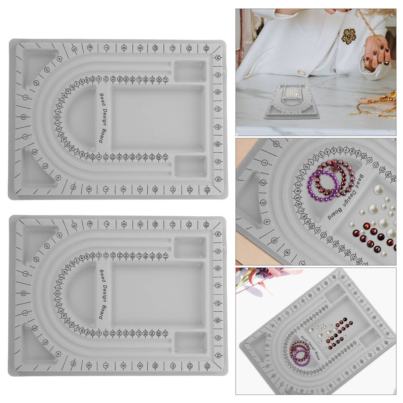Jewelry Making Bead - ถาดใส่ลูกปัดสำหรับทำเครื่องประดับ 2 ชิ้น สำหรับสร้อยคอ สร้อยข้อมือ DIY