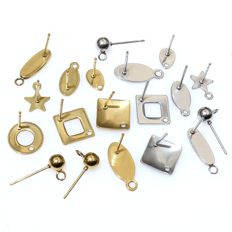 Jewelry Making Kits - 20ชิ้นสแตนเลสหัตถกรรมต่างหูกระดุมเรขาคณิตเหลี่ยมต่างหูโพสต์เชื่อมต่อสำหรับ DIY ต่างหูเครื่องประดับทำอุปกรณ์