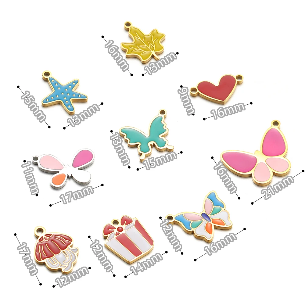 5pcs สแตนเลสสตีลผีเสื้อ Leaf H - Jewelry Making For 5 Year Old บทวิจารณ์และราคา