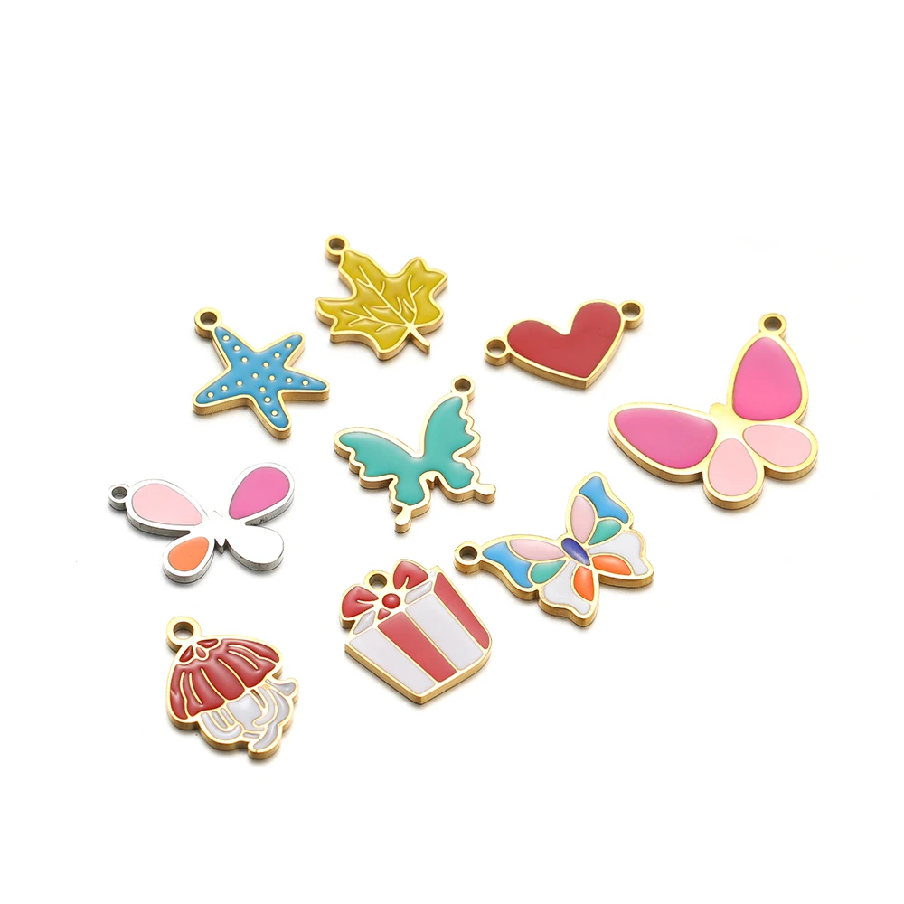 5pcs สแตนเลสสตีลผีเสื้อ Leaf H - Jewelry Making For 5 Year Old บทวิจารณ์และราคา