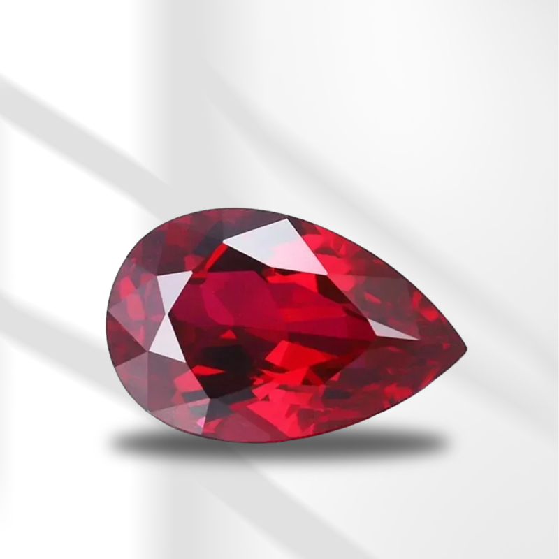 พลอยทับทิมสังเคราะห์ทรงลูกแพร์ - Jewelry Making Gemstones บทวิจารณ์และราคา