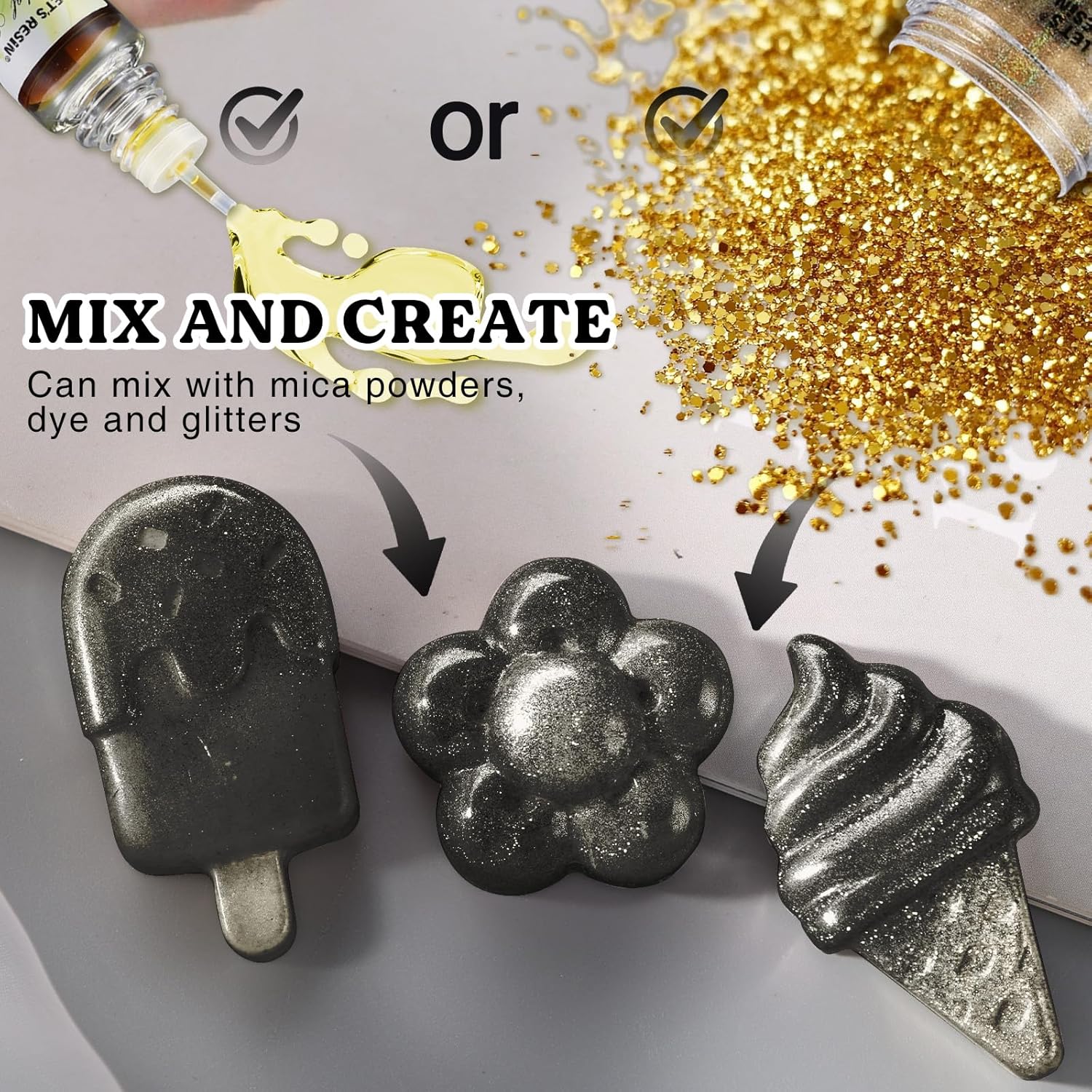 สี UV Resin100g สีขาวและสีดํา  - Jewelry Making Uv Resin Kit บทวิจารณ์และราคา