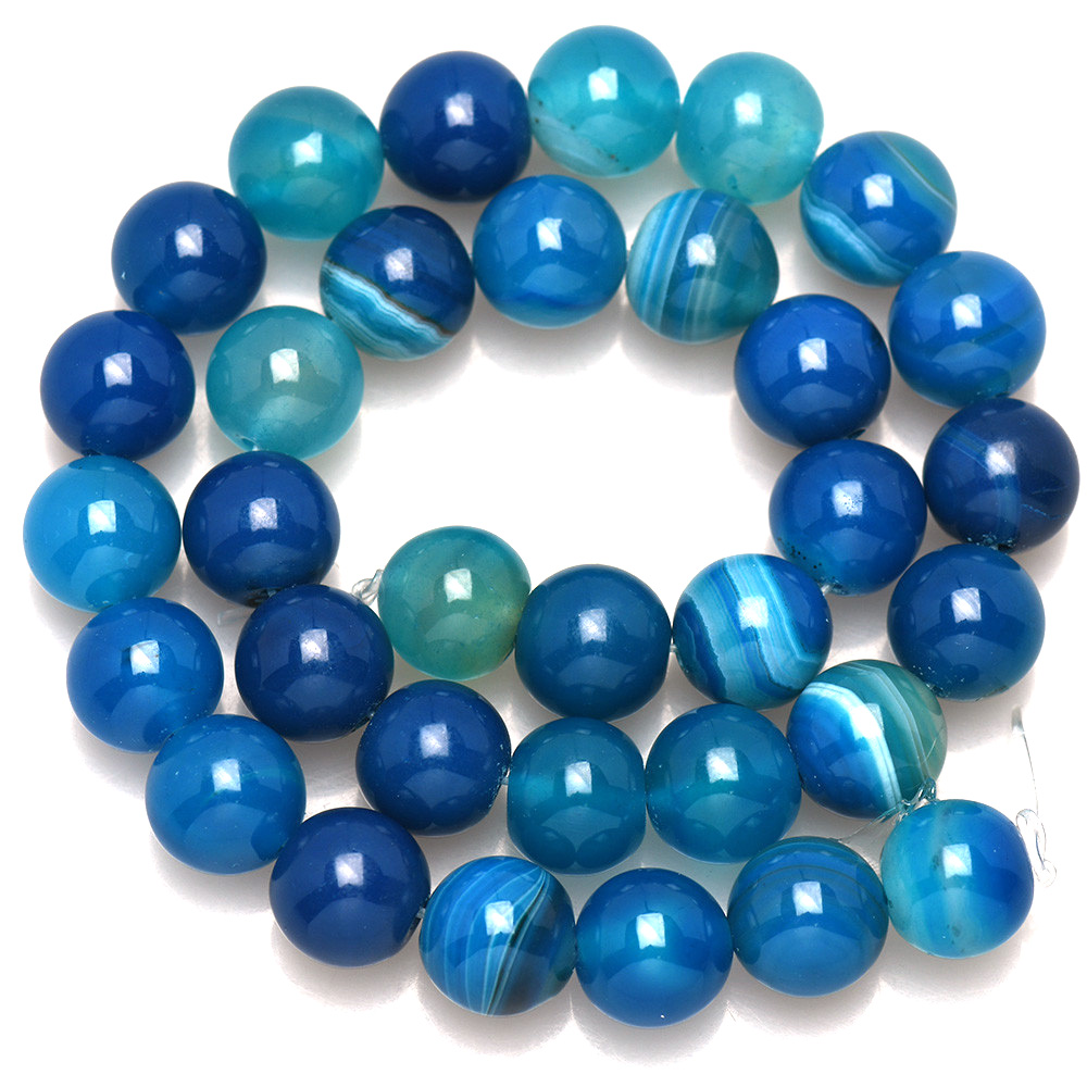 หินธรรมชาติแถบลูกไม้สีฟ้า Agat - Jewelry Making Gemstones บทวิจารณ์และราคา