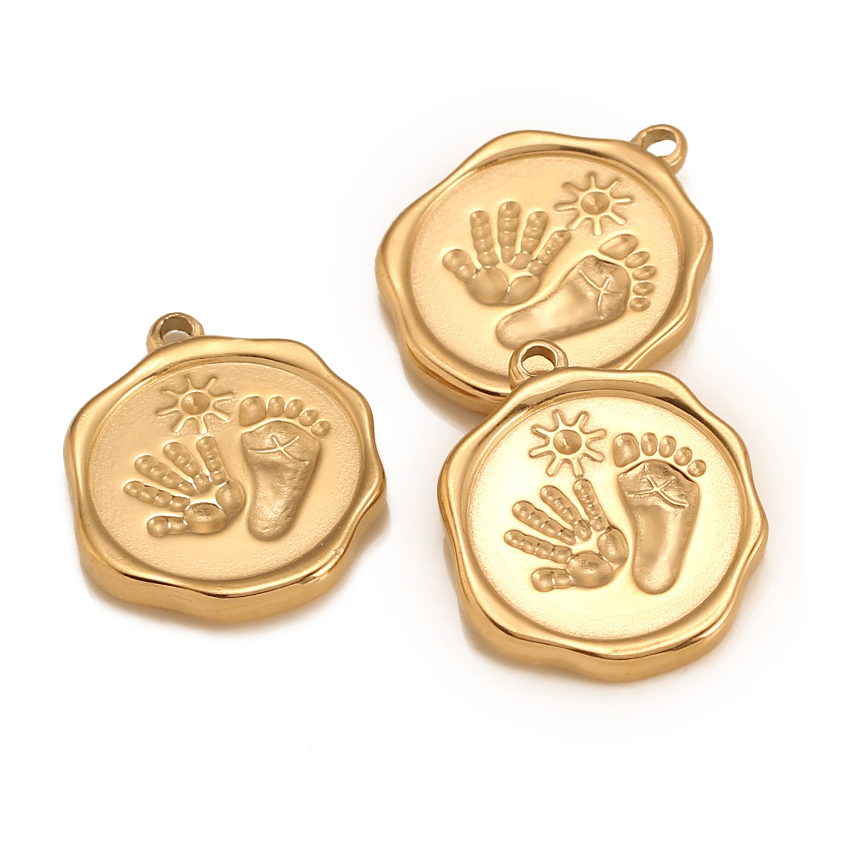 3ชิ้นสแตนเลสน่ารักรอยเท้าเด็กเ - Jewelry Making For 5 Year Old บทวิจารณ์และราคา