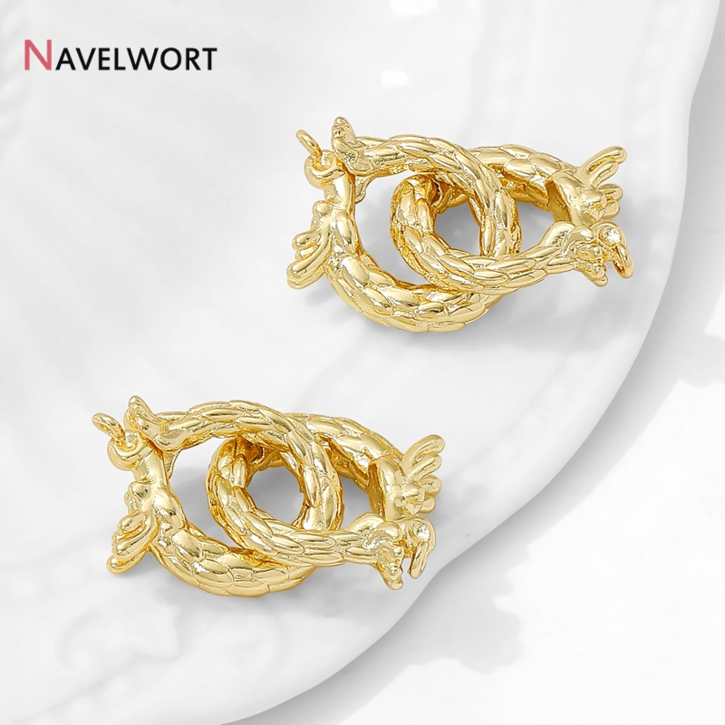 ตัวล็อคแบบมีรูปทรงมังกรชุบทอง  - Jewelry Making Bead บทวิจารณ์และราคา