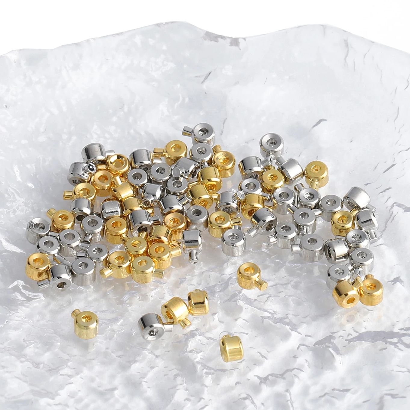 ลูกปัดอุดกั้นสเตนเลสสตีล10ชิ้น - Jewelry Making Education บทวิจารณ์และราคา