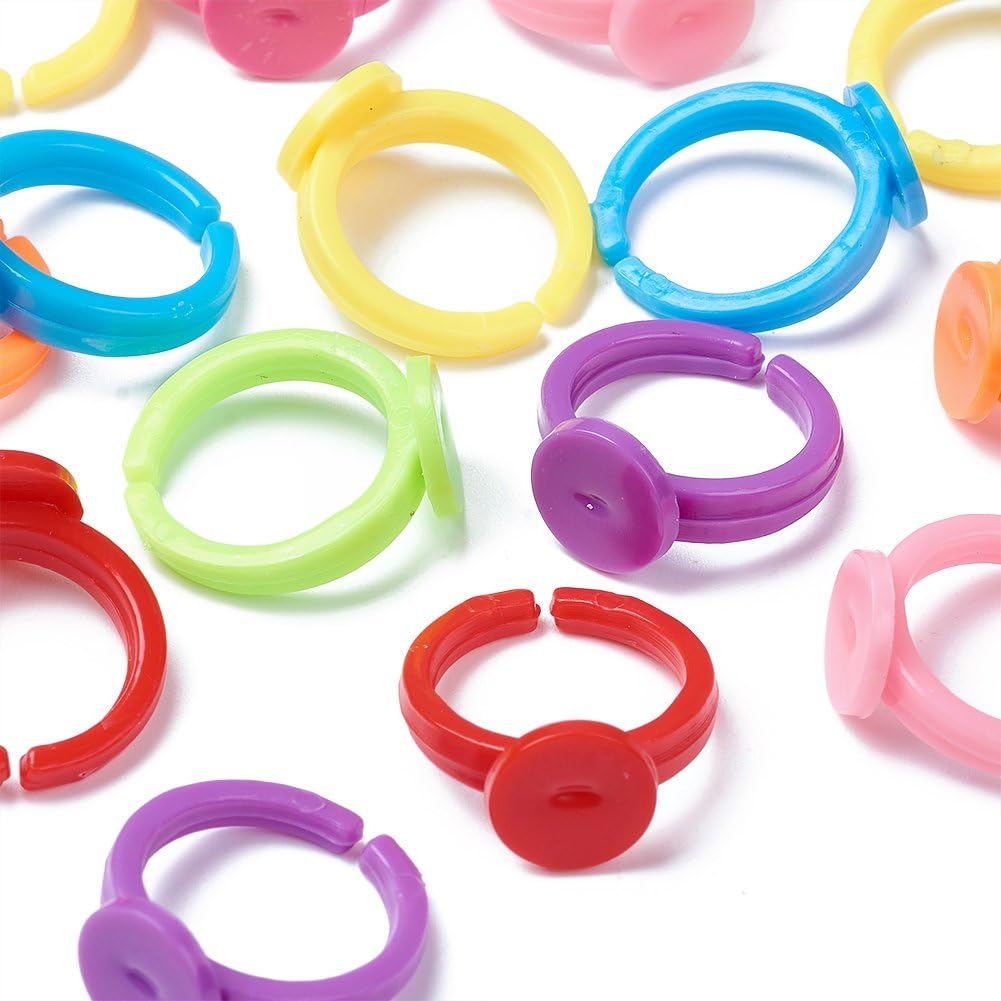 100 ชิ้นพลาสติกใสแหวนปรับฐานสํ - Jewelry Making For 5 Year Old บทวิจารณ์และราคา