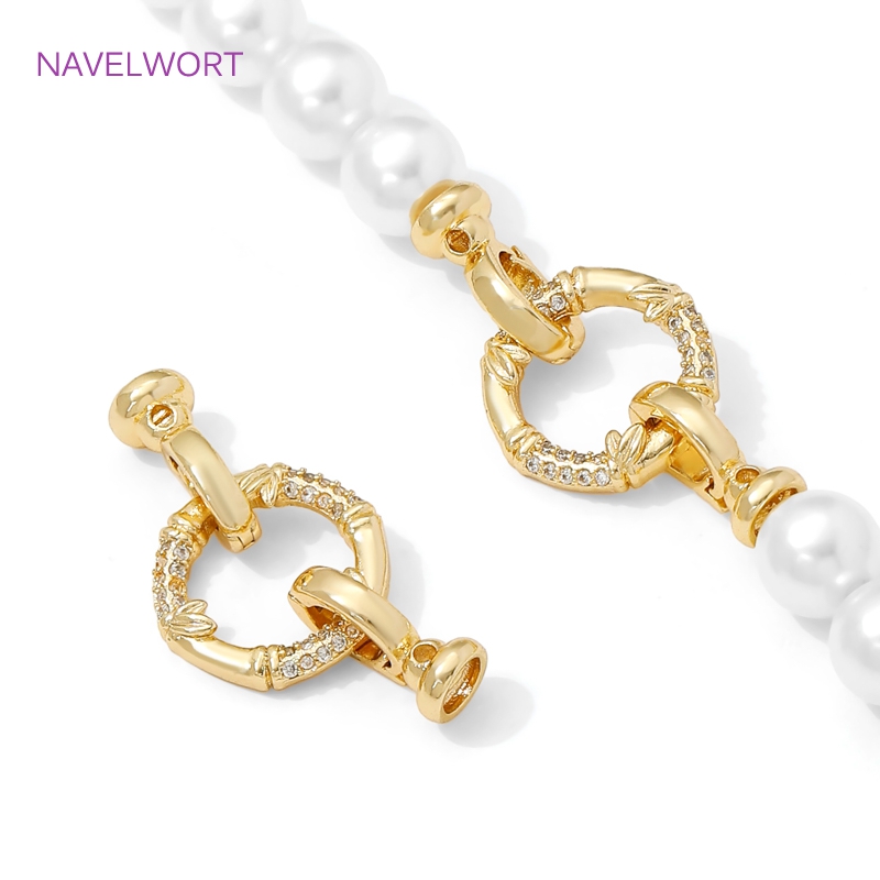 1/2 ชิ้น ตัวล็อคแบบมุกชุบทอง 1 - Jewelry Making Bead บทวิจารณ์และราคา
